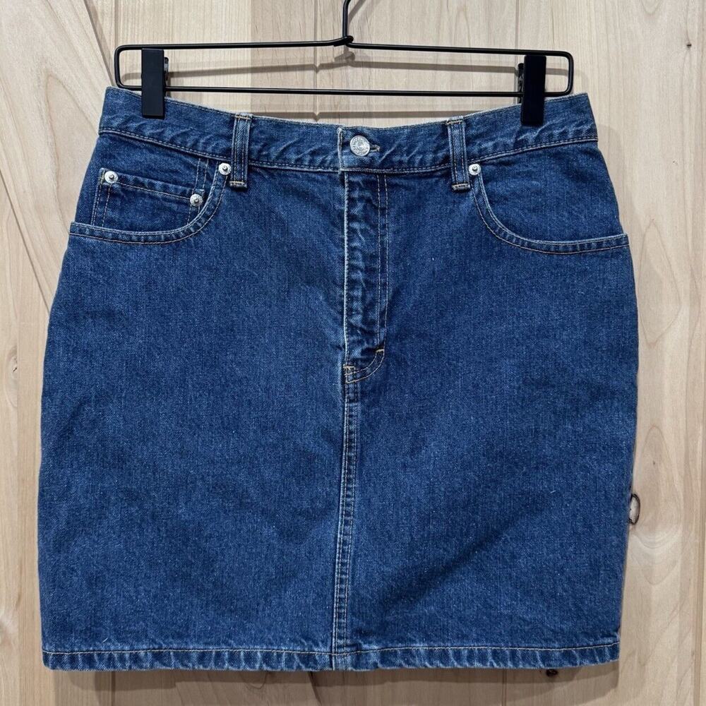 vintage Polo Ralph Lauren Skirt Womans 10 Jean Mini Blue Denim Union Made - Picture 3 of 10